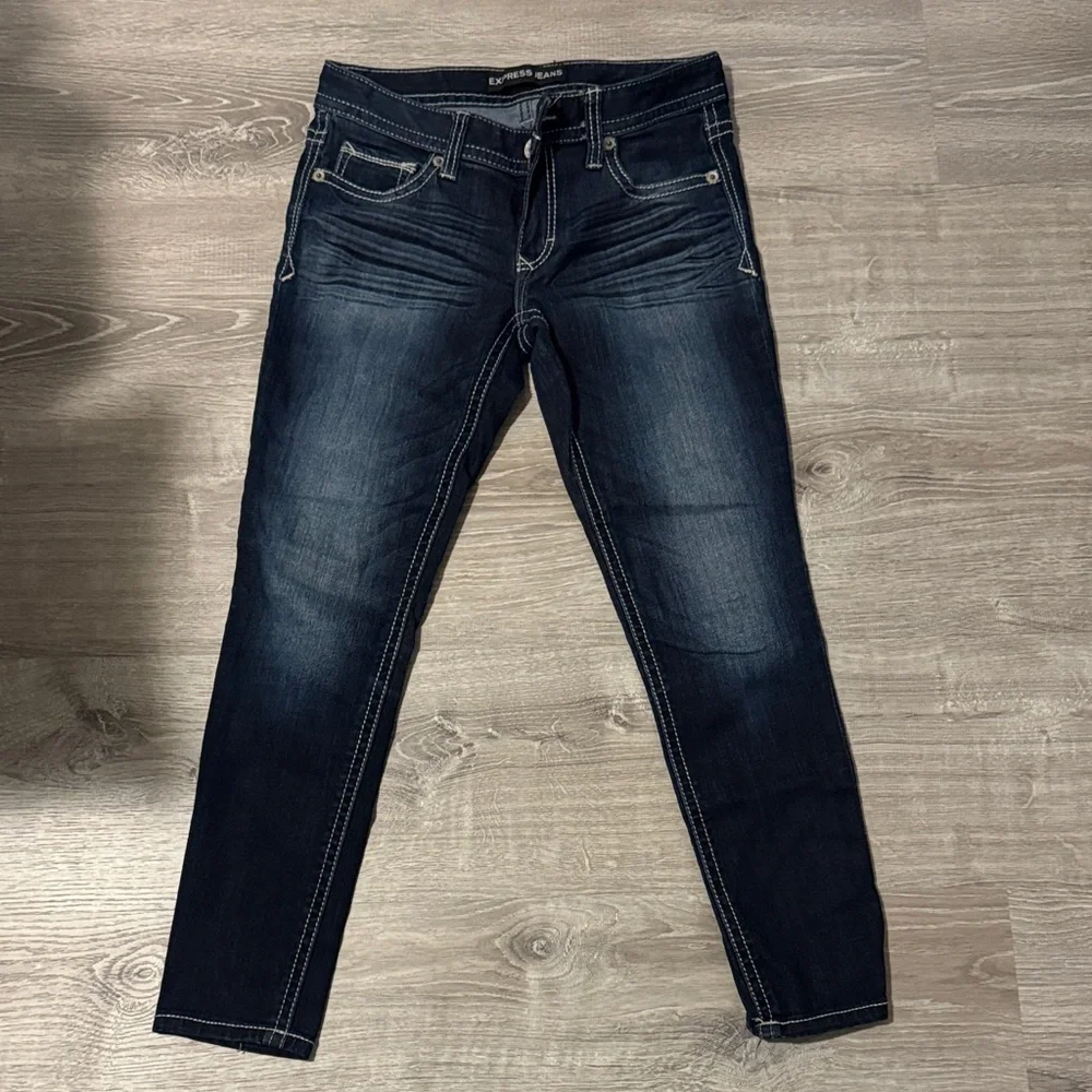 Express Dark Blue Skinny Jeans - Picture 1 of 3